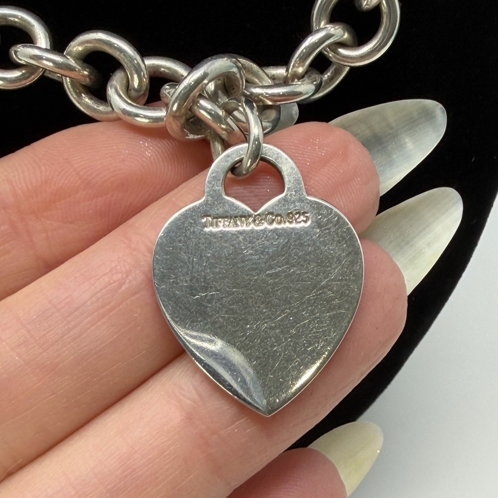 Tiffany & Co. Vintage Silver Heart Tag Necklace Full Inclusion - Picture 3 of 6